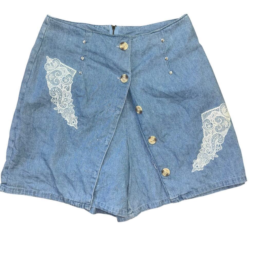 Vintage Double Denim Cowgirl Western Skort Set Women’s Sz S - M Castal Cowgirl - Picture 7 of 16